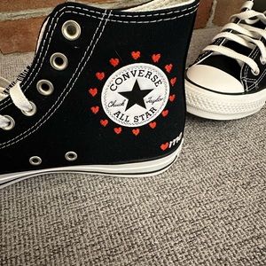 Adorable Brand New Black Converse High tops Converse - Love Edition